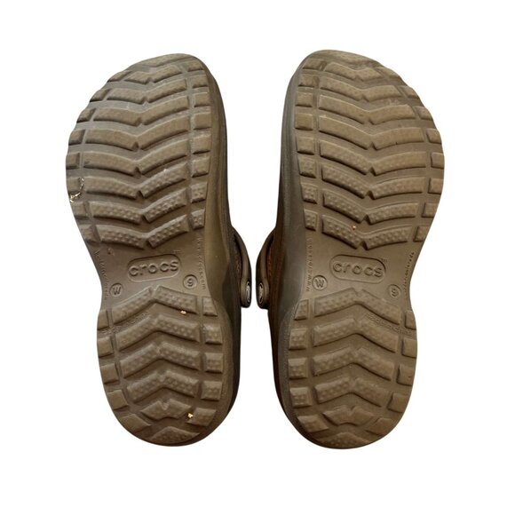 Womens Crocs Troika Brown Slip-On Clogs With Faux Suede Upper Ankle Strap Size 9 - Picture 3 of 8